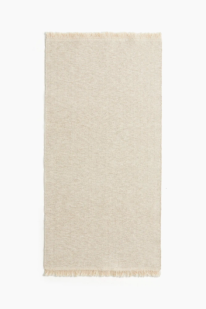 Small Cotton Rug with Fringe