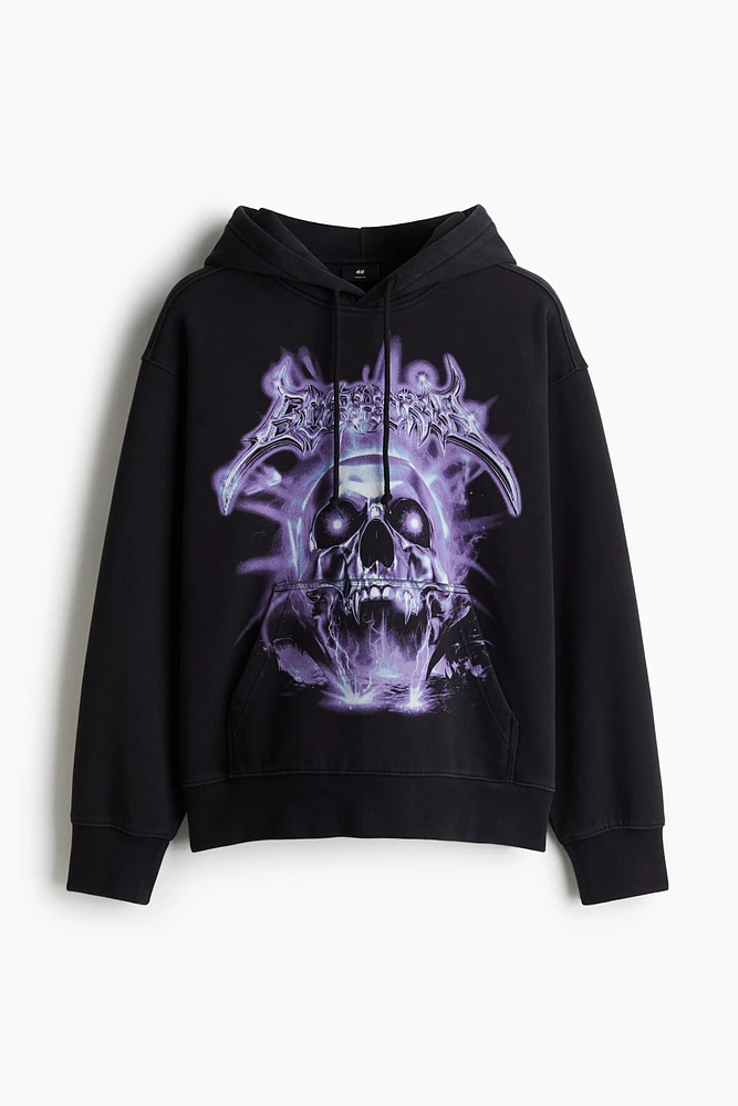 Loose Fit Printed Hoodie