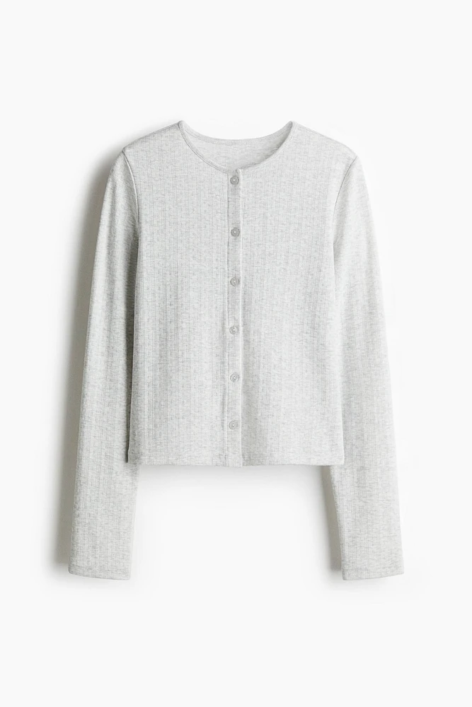 Pointelle Jersey Cardigan