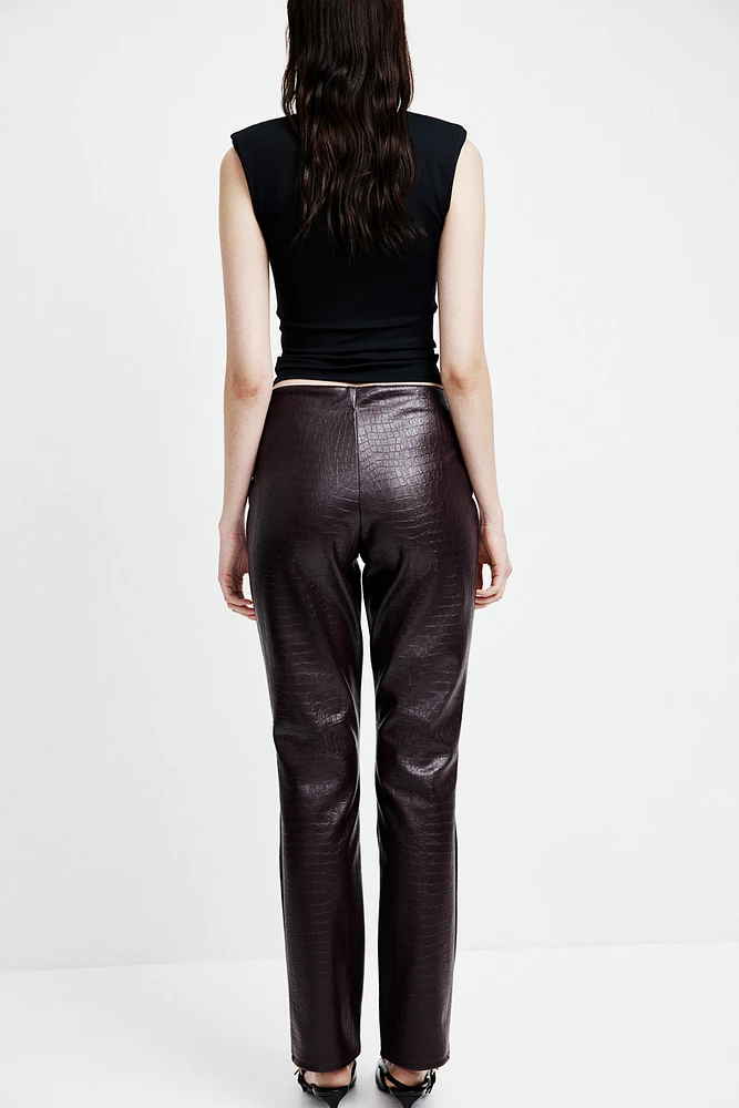 Pantalon droit en tissu enduit
