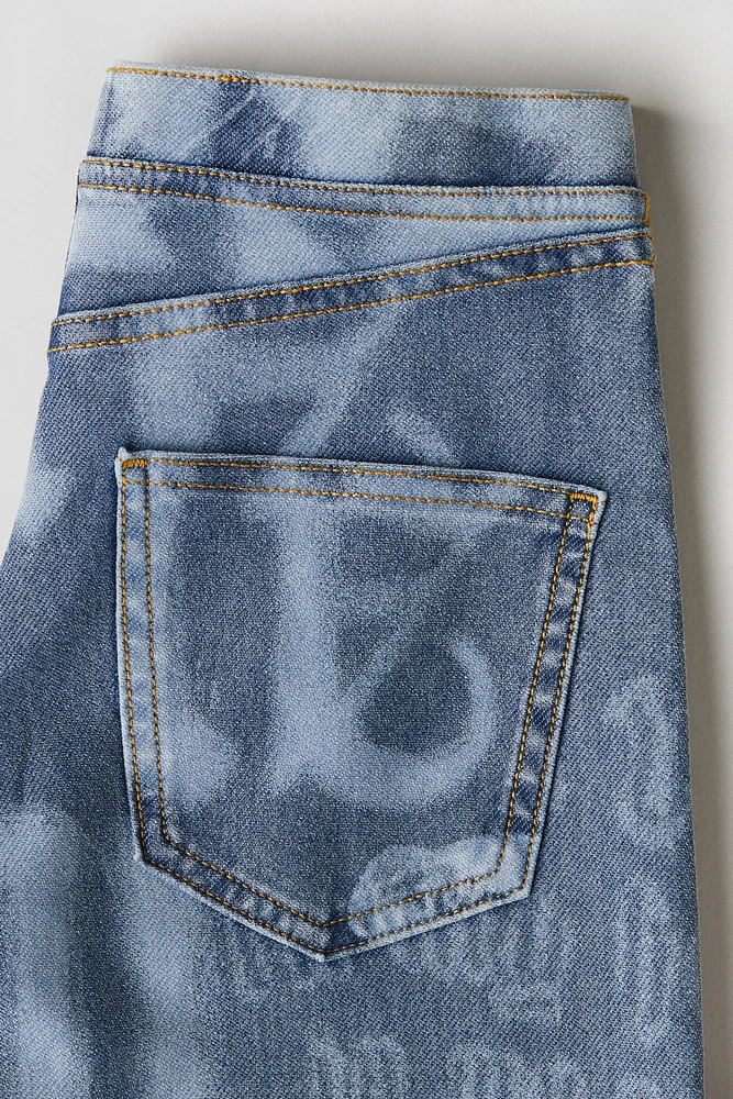 Pantalon large façon denim