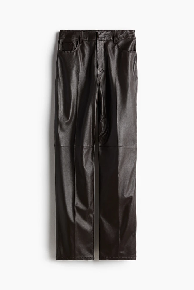 Pantalon droit en cuir