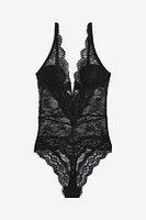 Padded-cup Lace Thong Bodysuit