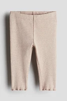 Ribbed cotton leggings