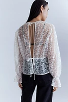 Sequined Peplum Blouse