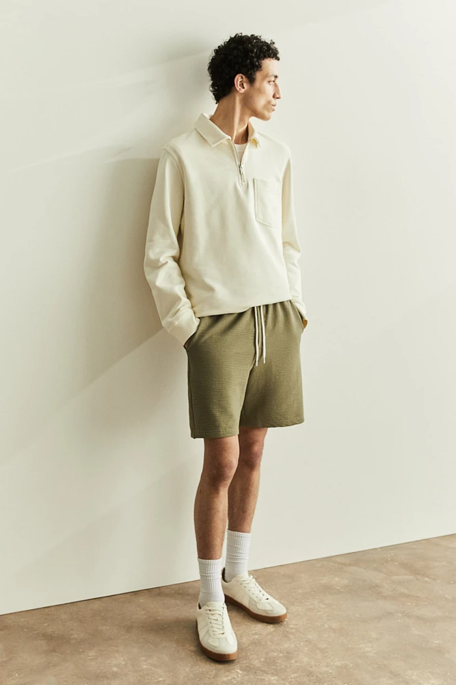 Regular Fit Waffled Shorts