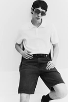 Regular Fit Textured-Knit Polo Shirt