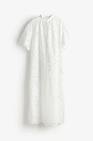 Kaftan Dress with Eyelet Embroidery