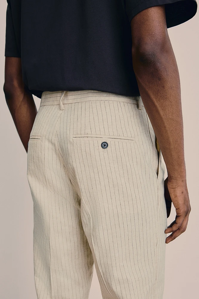 Slim Fit Dressy Linen-blend Pants