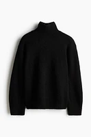 Fine-Knit Mock Turtleneck Sweater