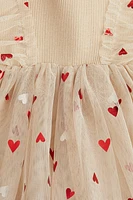 Robe en jersey avec jupe tulle