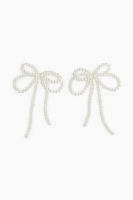 Beaded Bow-Shaped Earrings