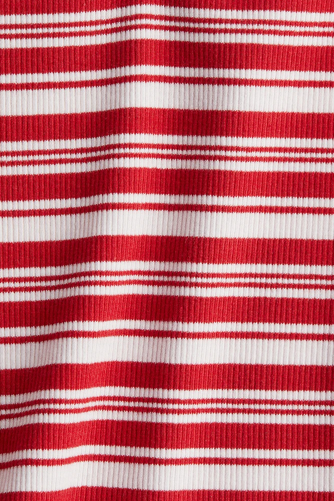 Ribbed Boat-Neck Top