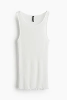 Ribbed Tank Top with Overlocked Trim