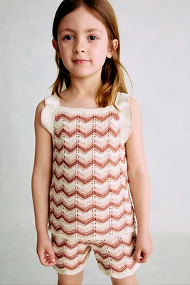2-Piece Cotton Pointelle-Knit Set