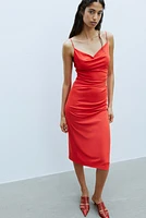 Draped Cowl-neck Dress