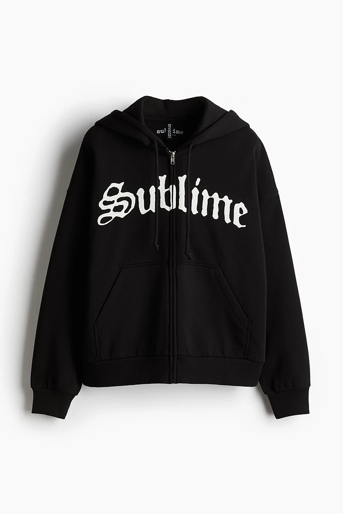 Oversized Hooded Jacket with Motif