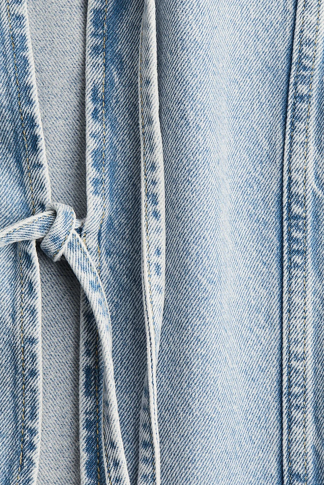 Tie-Front Denim Vest