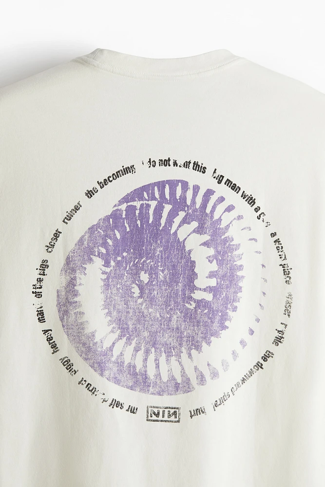 Loose Fit Vintage-Look Printed T-Shirt