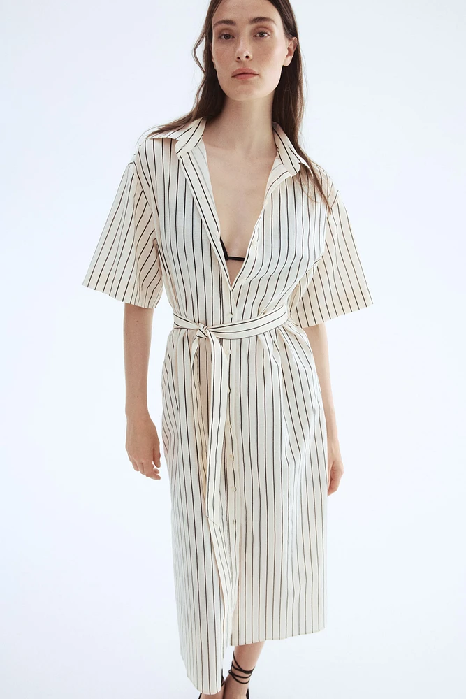 Robe chemisier en lin mélangé