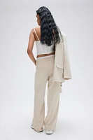 Linen-blend Straight Pants