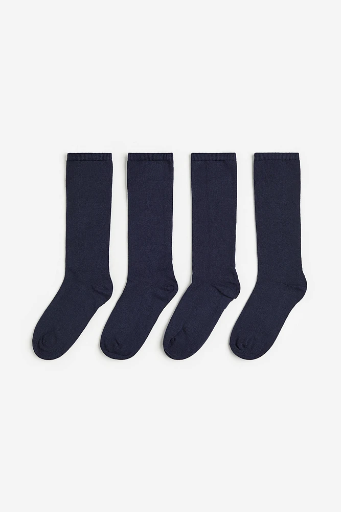 Lot de 4 paires chaussettes scolaires montantes
