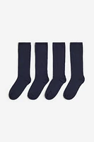 Lot de 4 paires chaussettes scolaires montantes