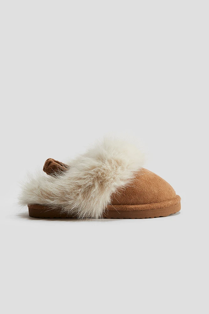 Fluffy-Lined Slippers