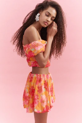 Bubble-Hem Mini Skirt