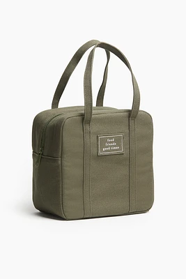Cotton Canvas Lunch Cooler Bag