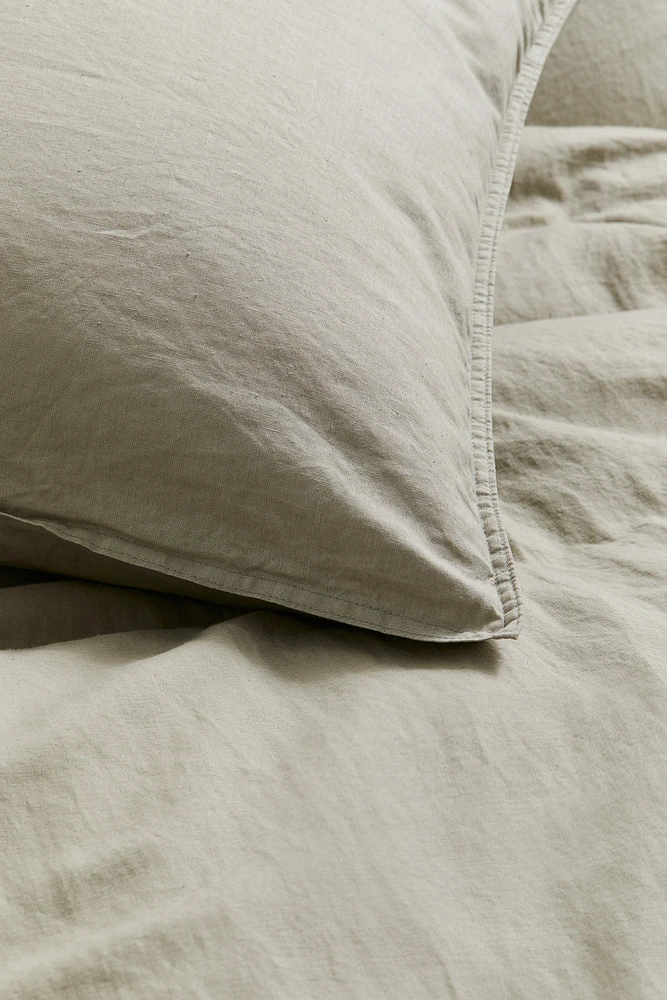Linen-blend Twin Duvet Cover Set