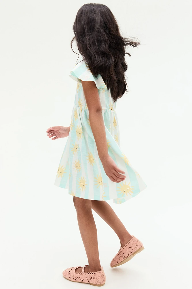 Robe à manches volants en coton