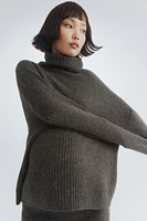 MAMA Rib-Knit Turtleneck Sweater