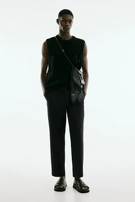 Pantalon décontracté en sergé de coton mélangé