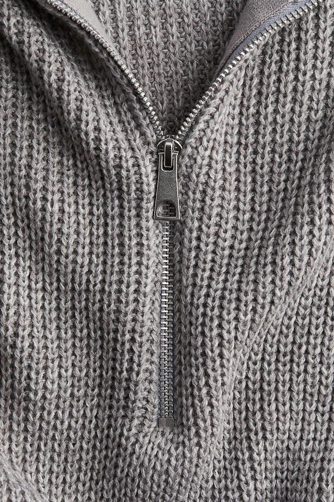 Chunky-Knit Half-Zip Sweater