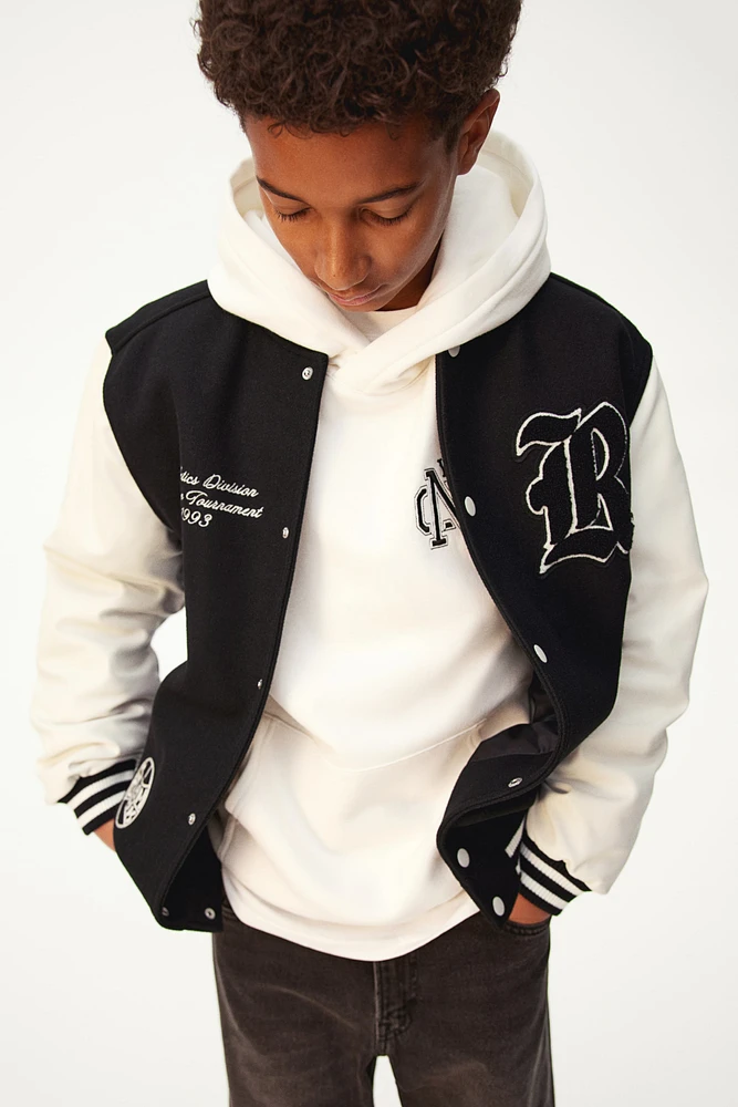 Appliquéd Baseball Jacket