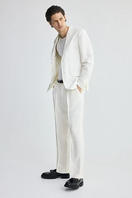Regular-Fit Linen-Blend Suit Pants