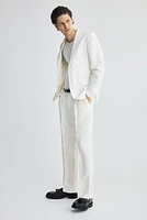 Regular-Fit Linen-Blend Suit Pants