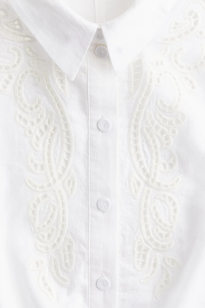 Blouse with Eyelet Embroidery