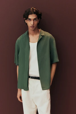 Loose-Fit Crinkled Resort Shirt