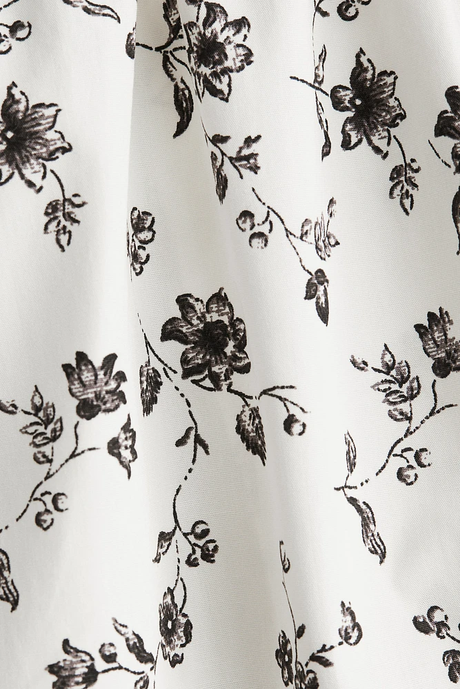 Cotton Dress with Flared Skirt