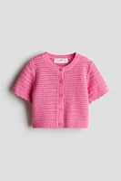 Pointelle-Knit Cardigan