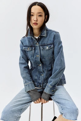 Veste en denim avec taille cintrée