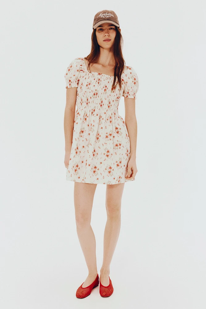 Smocked Poplin Dress