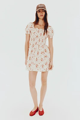 Smocked Poplin Dress