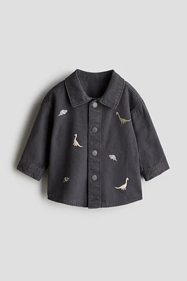 Embroidered-Detail Canvas Shirt