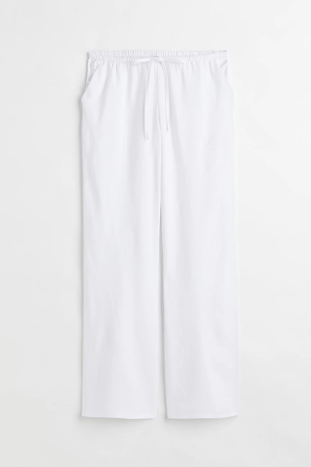 Linen-blend Pull-on Pants