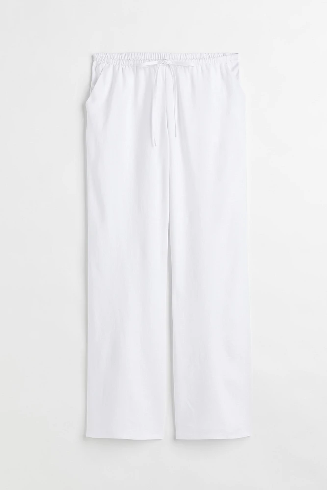 Linen-blend Pull-on Pants