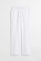 Linen-blend Pull-on Pants