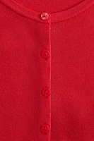 Short-Sleeved Fine-Knit Cardigan